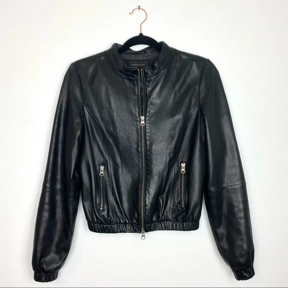BCBGMaxAzria | Jackets & Coats | Bcbgmaxazria Black Leather Full